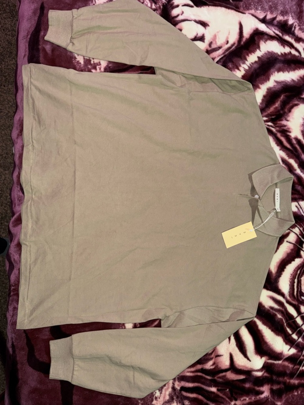 MNML Men's Long Sleeve Polo in Light Taupe
